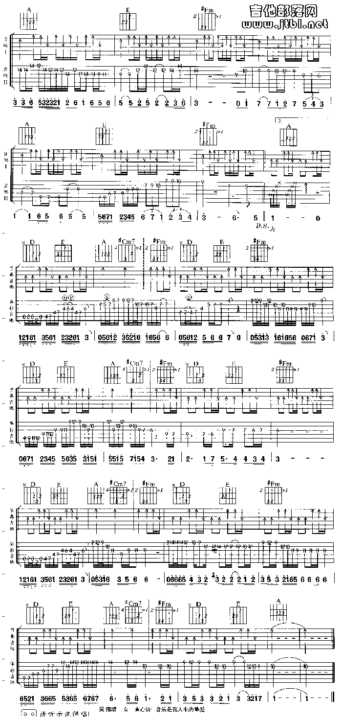 吉他谱:灰色轨迹-beyond乐队